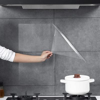 Kitchen Wall Anti Oil Wallpaper 45cm Wide Transparent Electrostatic Adsorption Wall Sticker