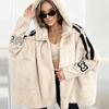 Casual Warm Plush Women's Coat Fashionable Zipper Cardigan with Baton Sleeves Loose Hooded Coat Autumn Winter New Commuting Wear