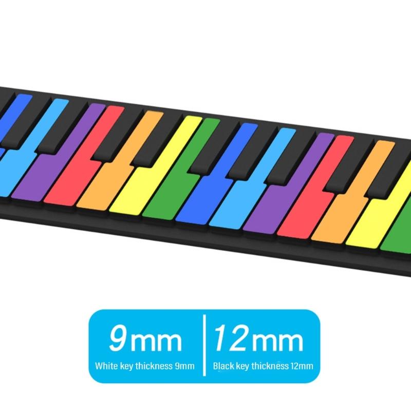 Roll Up Piano, 49 Key Multifunctional Electronic Piano Keyboard Foldable Hand Roll Out Piano, Educational Soft Keyboard