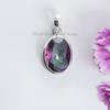 Mystic Topaz Pendant, 925 Sterling Silver Handmade Pendant, Gemstone Pendant, Gift for Sister, Oval Topaz Pendant