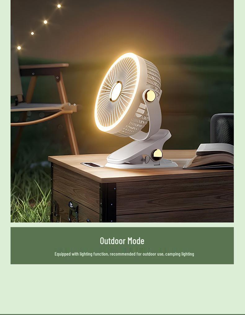 Portable Multifunctional Clip Fan with Night Light & USB Charging for Dorms and Desktops