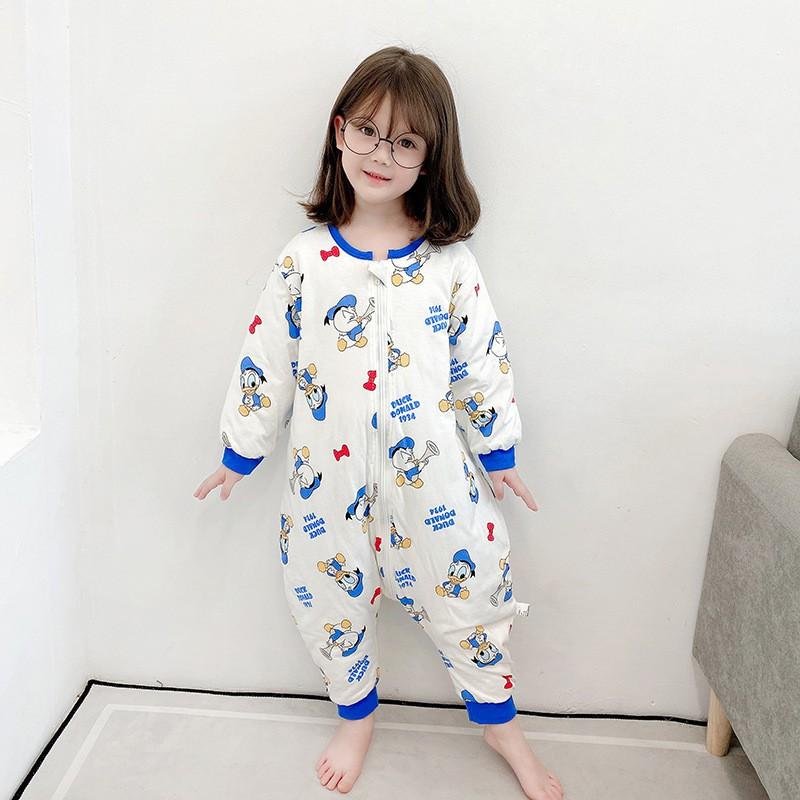 Cotton Toddler Sleep Sack With Legs Winter Warmth Anti-Kick Sleeping Bag Kids 3-8 Years