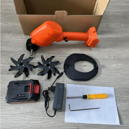 Portable Wireless Electric Tiller: Handheld Lithium Micro Tiller with Extension for Home Gardening