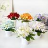 White Artificial Lily Flower Woven Artificial Faux Plants Fake Flower Bonsai  Living Room Ornaments