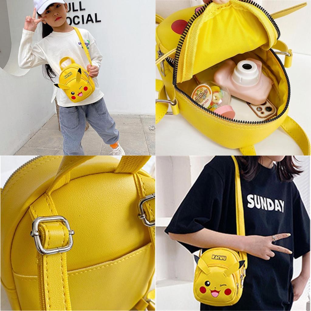 Lovely Yellow Pu Backpack With Cartoon Print Perfect For Casual Use