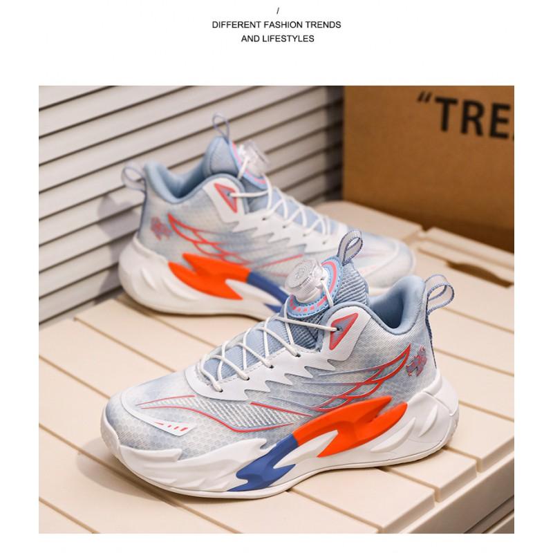 Kids Basketball Shoes Boys Girls Lightweight Breathable Training Sneakers With Anti-Slip Sole Shock Absorption
