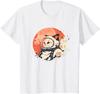 Japanese Minimalist 1950s Retro Space Cat Good Luck Kanji TShirt
