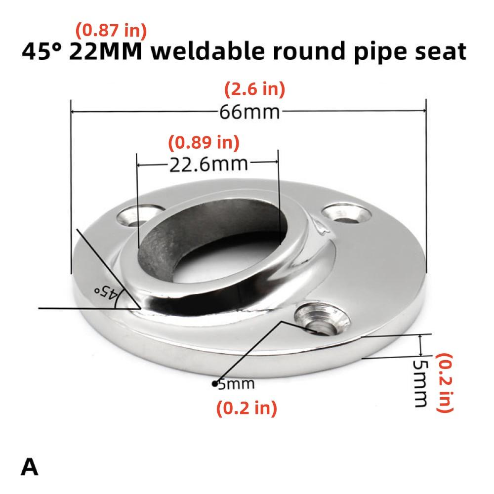 Suport tub rotund sudabil Balustradă punte iaht marin Suport balustradă Hardware Fitinguri oțel inoxidabil 316