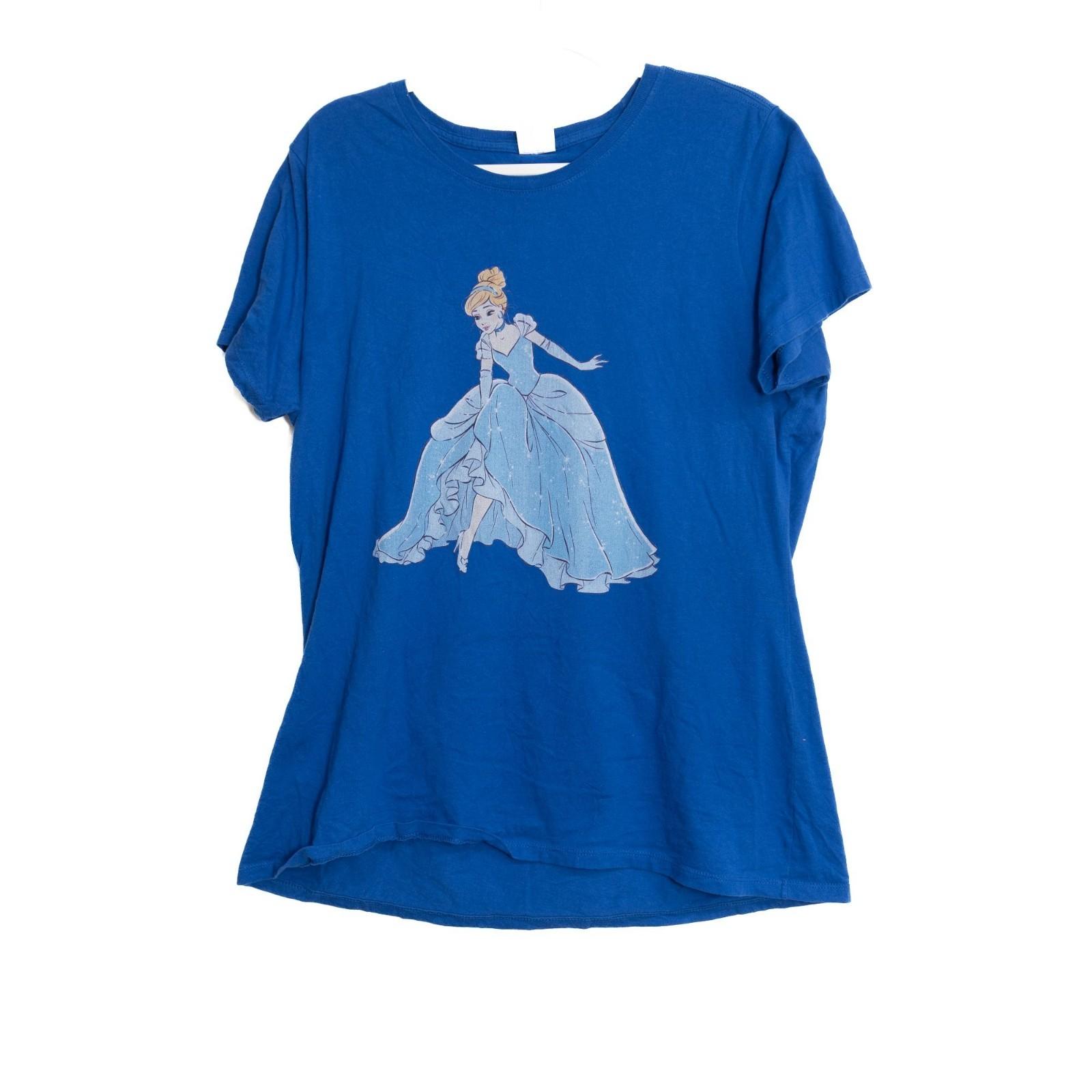 Disney Size XL Cinderella Blue Graphic Vintage Style Soft Touch Womens Tee XXL