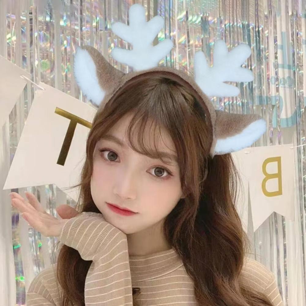 Fluffy Christmas Headband Faux Fur Hairband Antler Horn Hairband Hair Accessories