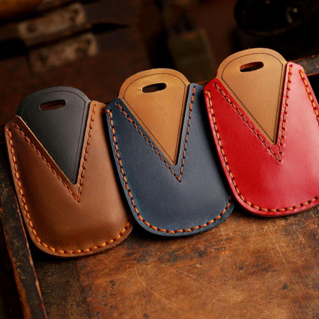 Handmade Genuine Leather Key Cover & Chain for Land Rover, Range Rover, Discovery 5, Jaguar - Crazy Horse Leather