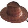 3 diversi nuovi cappelli da cowboy western in pelle vintage per uomo e donna cappelli da cowboy western a tesa larga (58-60cm).
