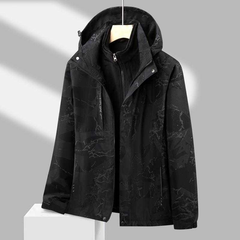 

Унисекс Камуфляжная ветровка со съемной подкладкой из флиса из чернобурки - Водонепроницаемый и ветрозащитный костюм для альпинизма 4XL