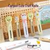 Custom Cute Cartoon Bear Utility Knife for Paper Cutting and Unboxing - Ideal for Students and Offices