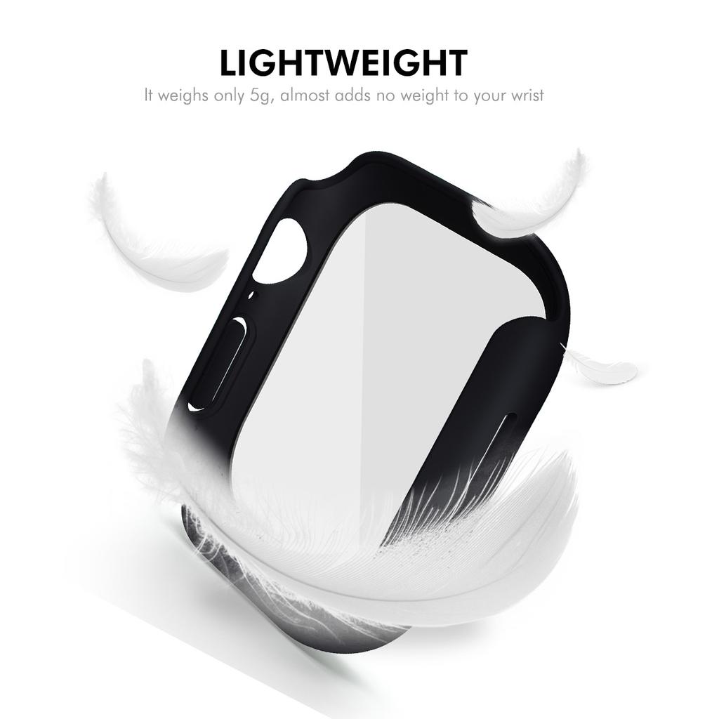 For Apple Watch Series 11/10 42mm Watch Case ENKAY HAT PRINCE Rubberized Hard PC Cover with Tempered Glass