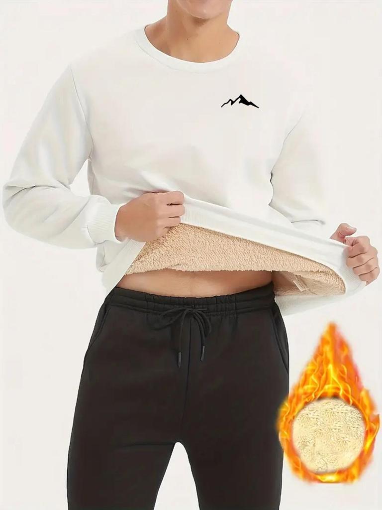 Men's Fleece-Lined Sweatshirt - European & American Sizes, Loose Fit, Warm Sportswear, Fashionable Outerwear