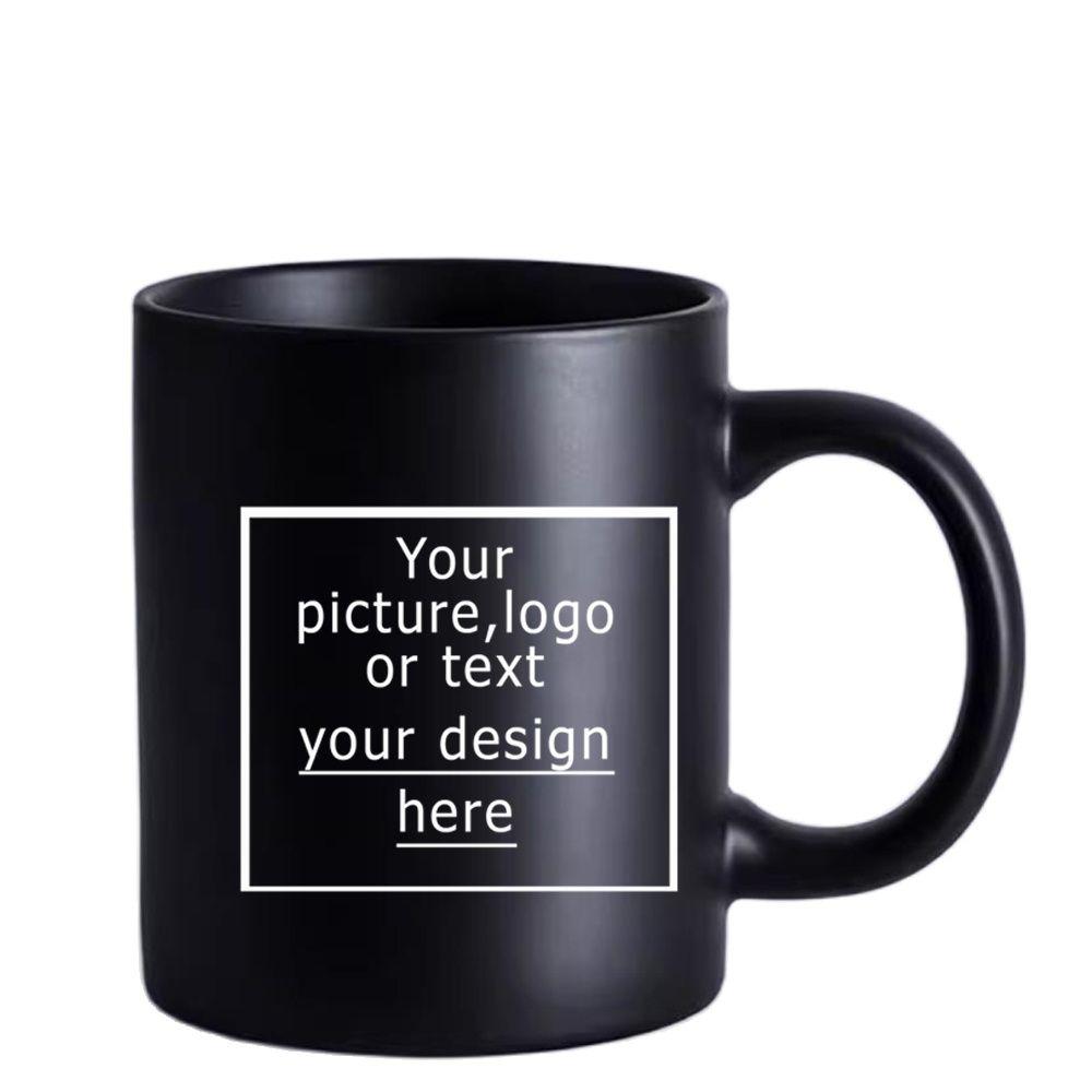 custom photo mug family photos black ceramic Mug Customized company logo coffee mug 301-400ml