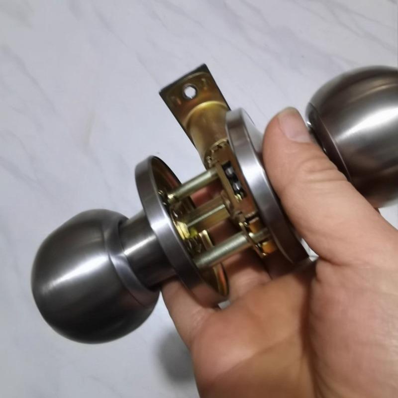 Pomelli Tondi per Porte in Lega di Alluminio Manopola Girevole Maniglia Set Maniglie Pomello Metallo con Chiave per Camere da Letto Soggiorni Bagni