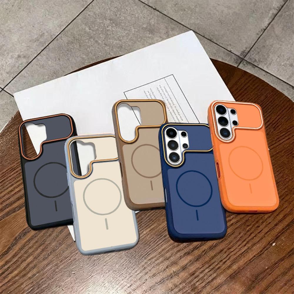 Contrast Color Frosted Magnetic Soft Case for Samsung Galaxy S26 Plus S25 S24 S23 Ultra for Magsafe Shockproof Bumper Back Cover