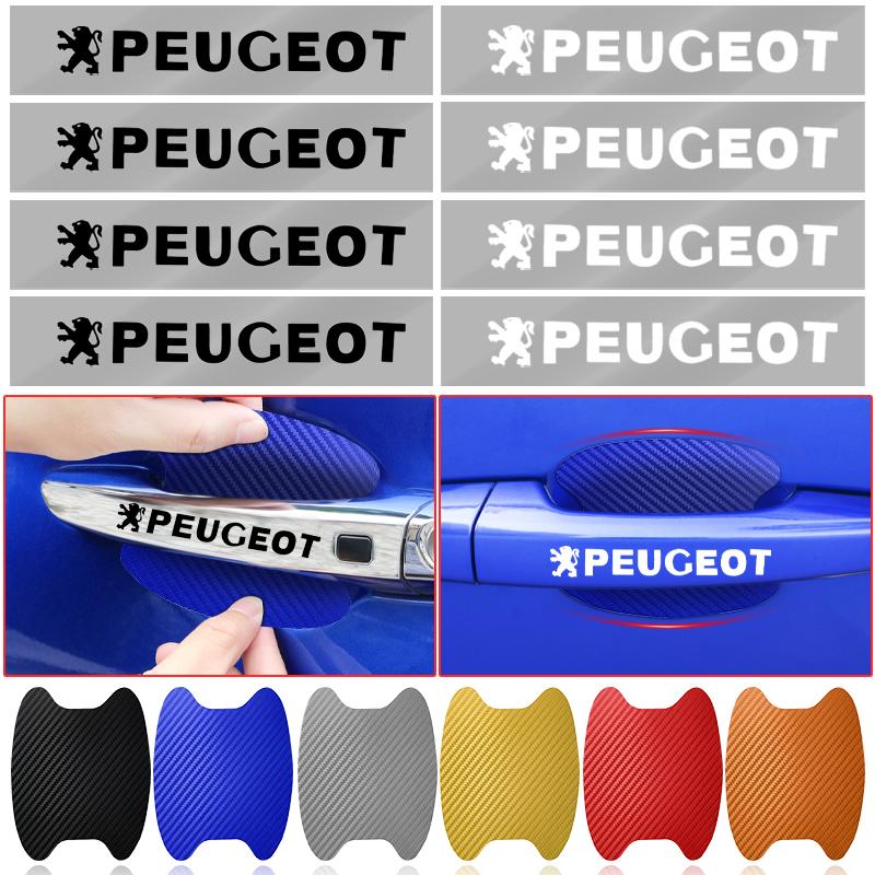 Car Door Sticker Carbon Fiber Scratches Auto Handle Protection Film For Peugeot 308 408 508 RCZ 208 3008 2008 206 207 108 406 407 408 206 207 306 307