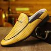Taglia Larga 46 47 Mules da Uomo Slip-on Piatte Mezza Scarpa da Uomo Mocassini a Tacco Aperto Pantofole Scarpe Casual Sandali a Ciabatta in Pelle Estivi