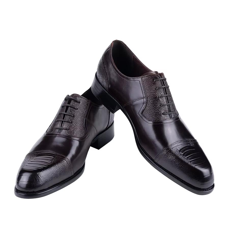 Fashion High Quality Handcraft Mens Leather Shoes Designer Printing Classic Oxfords Men Wedding Dress Shoe Office Wear Increasing