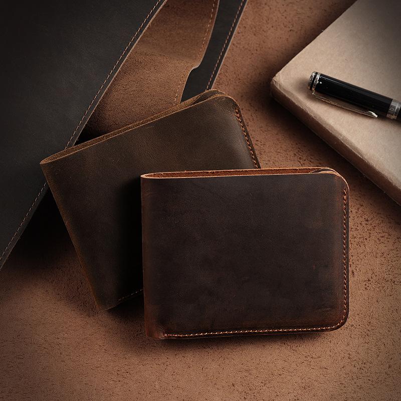 Leather Wallet Men's Leather Horizontal Wallet Men's Dollar Wallet