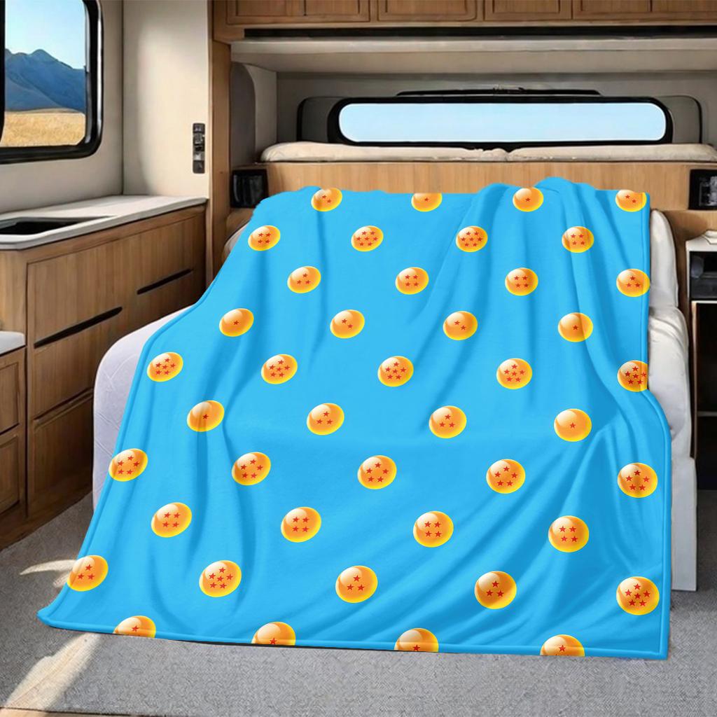 1pz Coperta in Flanella con Stampa Dragon Ball Super, Alta Qualità per Tutte le Stagioni, Decorazione per la Casa, Calore e Comfort, Perfetta per Regali di Natale