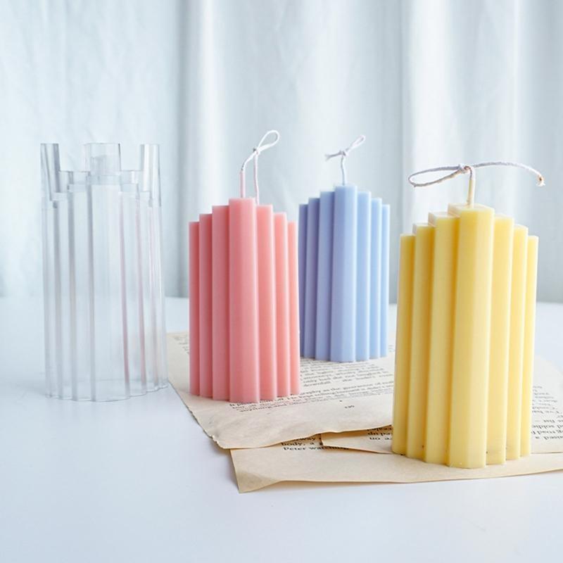 DIY Plastic Mold Trapezoidal Buildings Blocks Mould Tool for Soy Wax Mold Scented Making Crafts Supplies