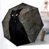 1 Stück Schwarze Katze Automatisches Öffnungs-/Schließschirm, Tragbarer Faltregenschirm, Kompakter Reiseschirm für, Geburtstags-/Weihnachtsgeschenk 5032