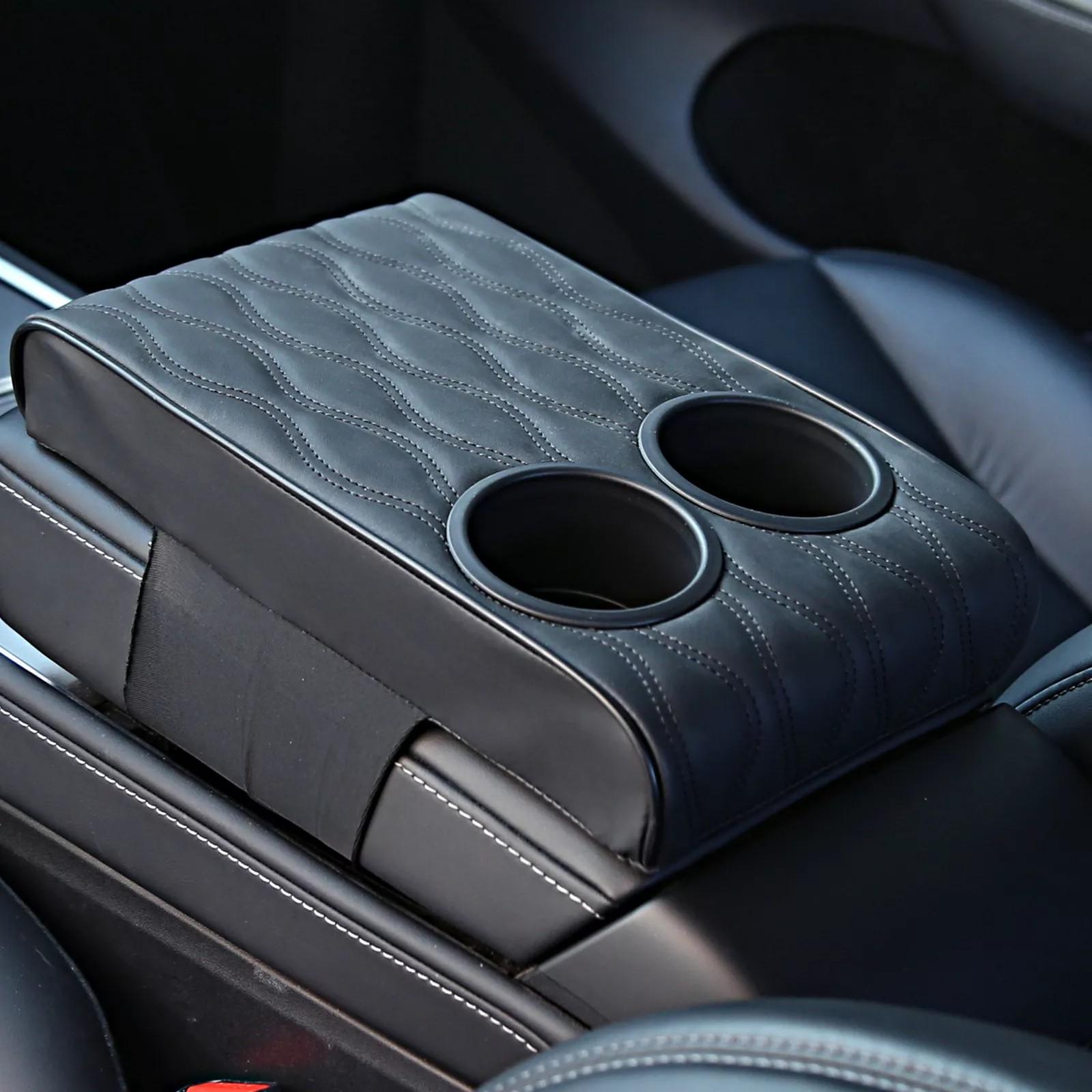 For Car Center Console Box Black Armrest Pad Cover Heighten Cushion Protector