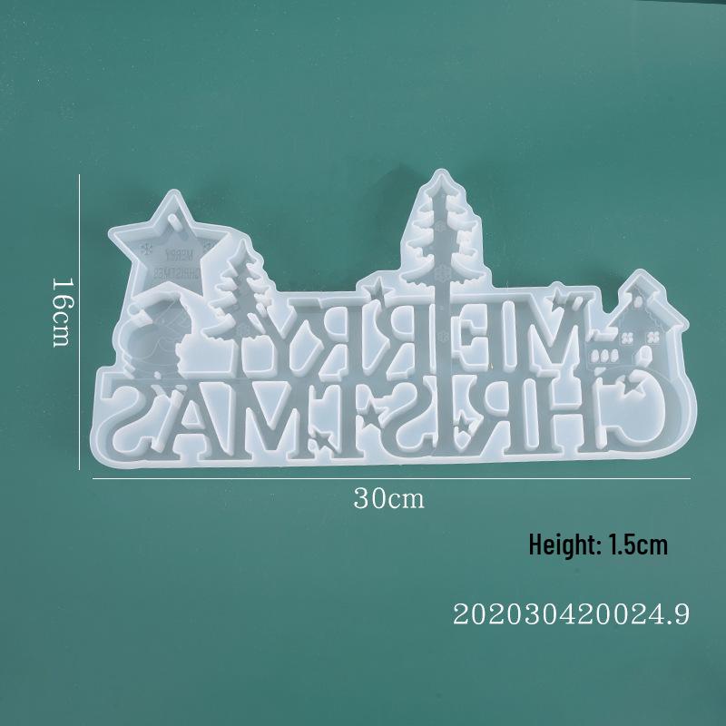 Poppy DIY Christmas Ornament Resin Mold - Merry Christmas Engraved Silicone Tag Mold