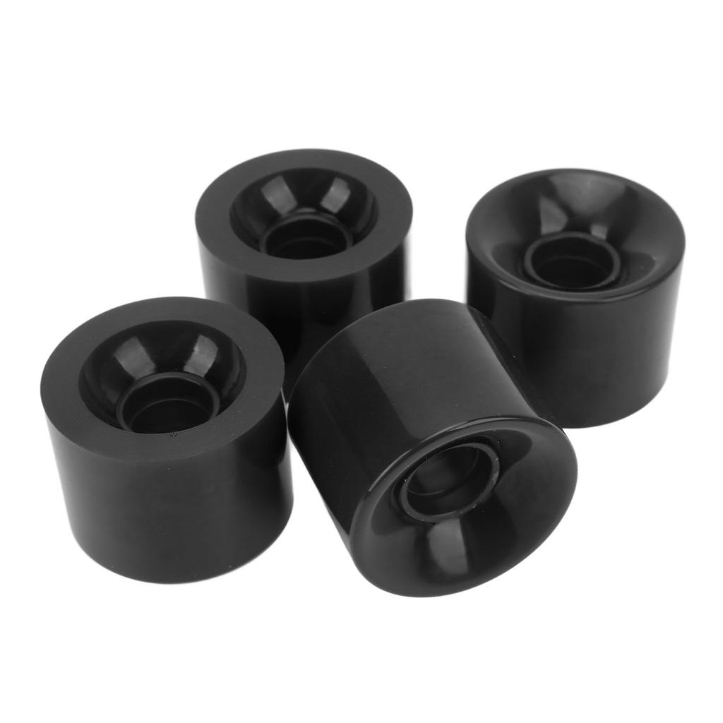 4PCS PU Skateboard Wheel Replacement Low Noise Multifunctional Land Surfboard Roller Casters Black