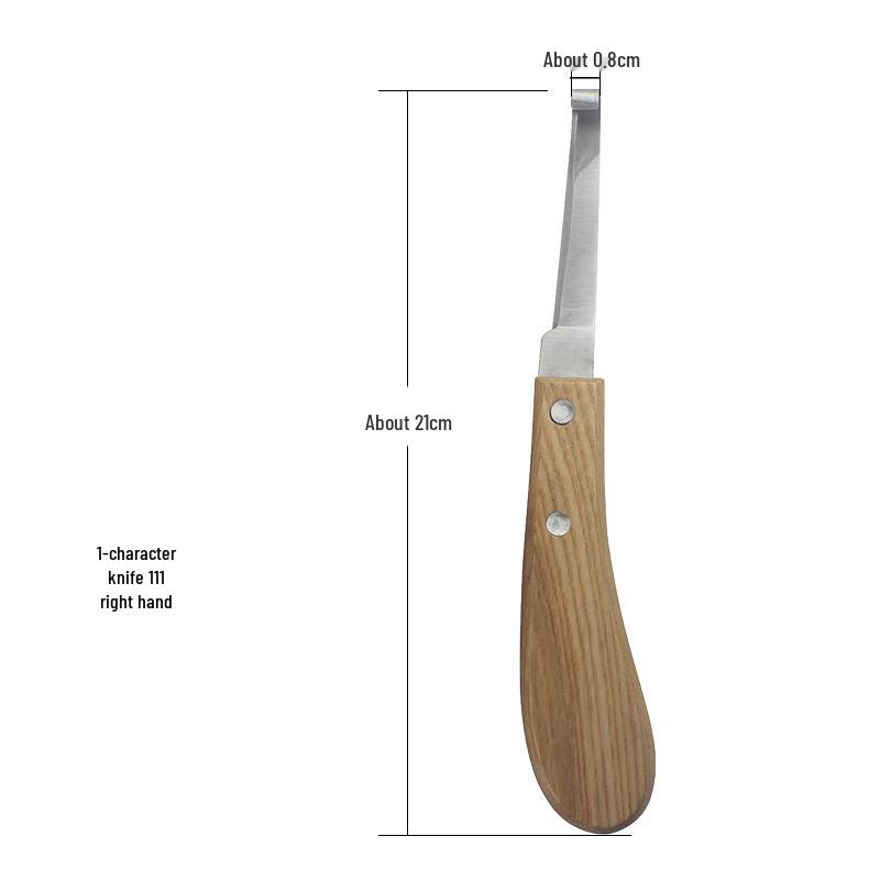 Cattle & Horse Hoof Trimming Tool Set: Straight & Curved Knives, Hook, for Right & Left Hand Use