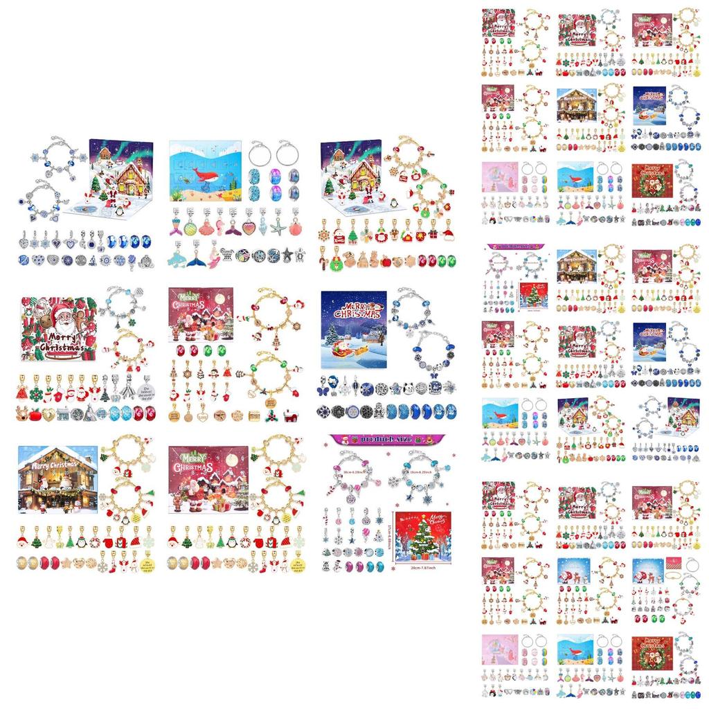 Charming Gold Christmas Children's Bracelet Diy Jewelry Festive Holiday Gift Box