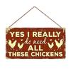 Practical Chicken Coop Sign Decors Bright Red Chicken Coop Wall Art Hnaging Sign for Farmhouse or Backyard Decors