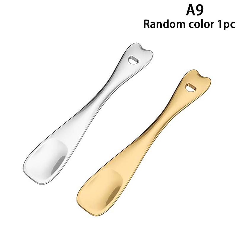 1 Stück Metall Zink Mini Kosmetikspatel Gebogene Schaufel Gold Silber Make-up Maske Creme Löffel Augencreme Stift Beauty Schaufel