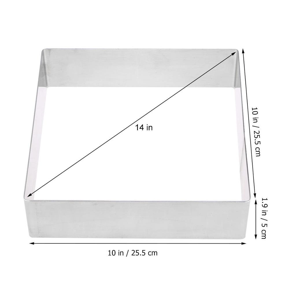 2,5 tums Fyrkantig Rostfri Stål Tårtring Mousseform Högtemperaturtålig för Bakning och Matlagning DIY Tårta