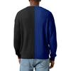 Men's Color-Blocked Stylish V-Neck Ribbed Textured Long-Sleeve T-Shirt