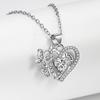 Ladies Elegant Rhinestone Butterfly Love Heart Pendant Necklaces