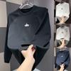 2025 Men's Long-Sleeve Fleece Patchwork Round Neck Casual Sweatshirt