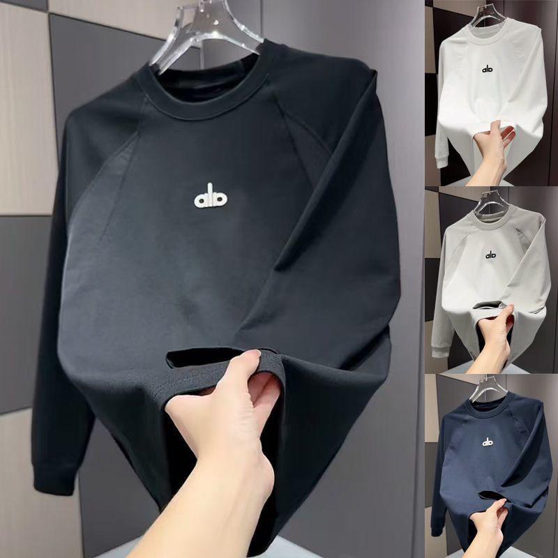 2025 Men's Long-Sleeve Fleece Patchwork Round Neck Casual Sweatshirt