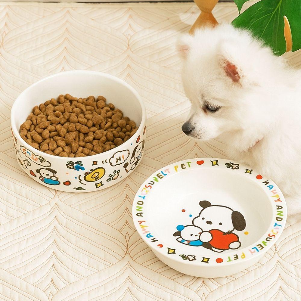 Anti-Tip Design Cat Food Bowl High Temperature Resistance Pet Food Bowl  Home Use