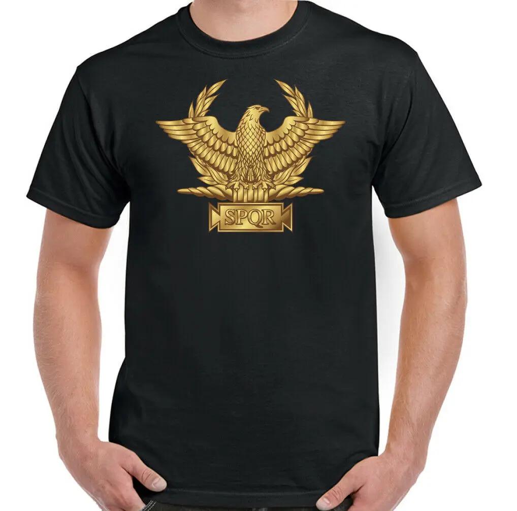 Римская Империя Орел SPQR Римский Легион Футболка 100% Хлопок Круглый Вырез Летняя Короткий Рукав Повседневная Мужская Футболка Размер S3XL S