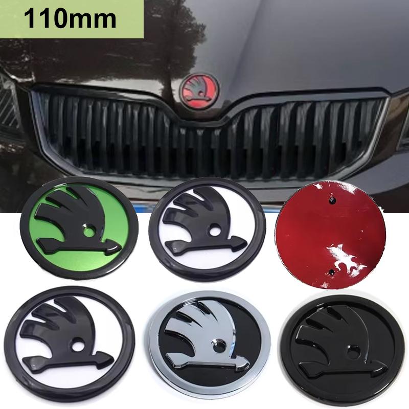 2025 Hot 110mm Emblem for SKODA Superb Fabia Kamiq Kodiaq Karoq Octavia Citigo Yeti Rapid Vision Car Head Cover Badge Front Rear