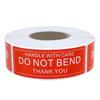 In-Stock Red "Handle with Care: Do Not Bend" Fragile Shipping Label Sticker.
