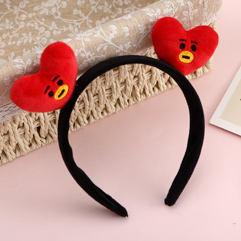 Bt21 Cartoon Cute Plush Doll Headband Suitable For Daily Use Girl'S Hair Accessory Anime Peripheral Decoration Birthday Gift