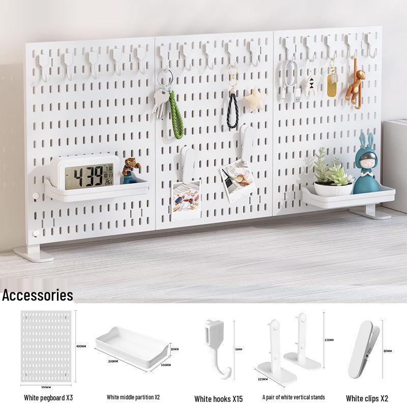 Desktop DIY Pegboard: Large Accessory Holder for Office or Home Desk, Clamp-Standing Storage, Hanging Rack, Countertop Decoration Display.