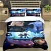 Anime-Themed Dragon Toothless Design Bedding, 3D Digital Print, All-Season Polyester Quilt Cover & 1/2 Pillowcases