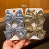 4 gold and silver bow hair clips, fashionable hair accessories suitable for daily use